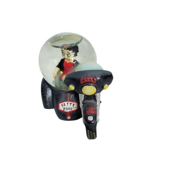 Betty Boop Mini Water Snow Globe Featuring Betty Boop In Motorcycle Sidecar 2.5" - Picture 1 of 6